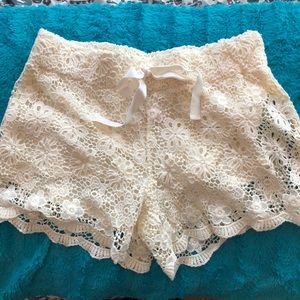 Ivory Lace Shorts